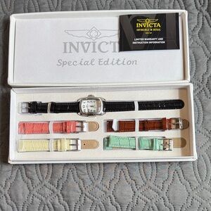 Invicta Special Edition Silver Watch with Colorful Straps.